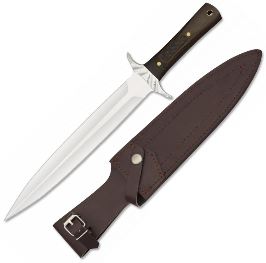 Albainox-Dolch mit CNC-verziertem Ausdauergriff, Lederscheide und...