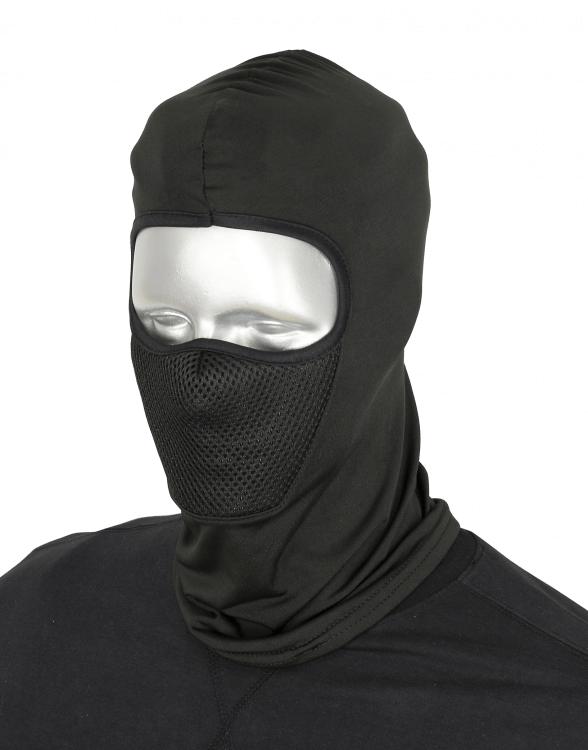 Cappello tipo carnefice con rete, realizzato in lana nera