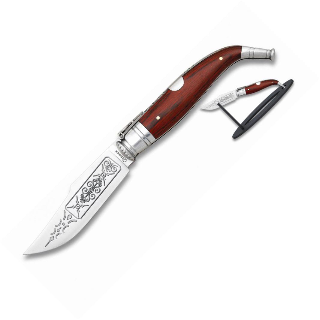 TEJA LUXURY Nº1 Taschenmesser Mit Holzsockel, rotem Ausdauergriff...