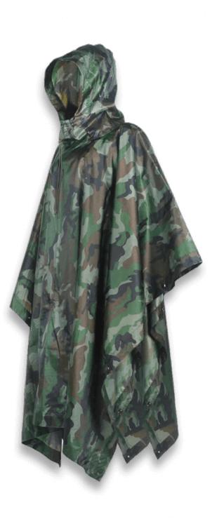 Poncho impermeável de camuflagem com 660 gramas de peso