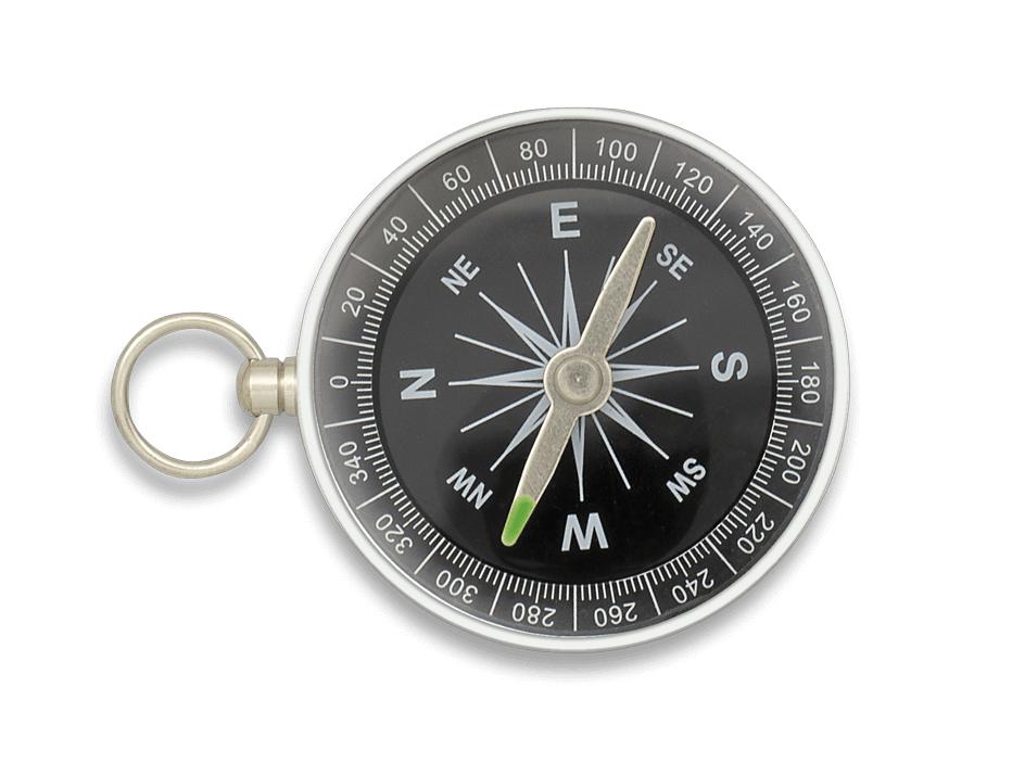 Bússola de bolso de alumínio Barbaric de 4,3 cm de diâmetro