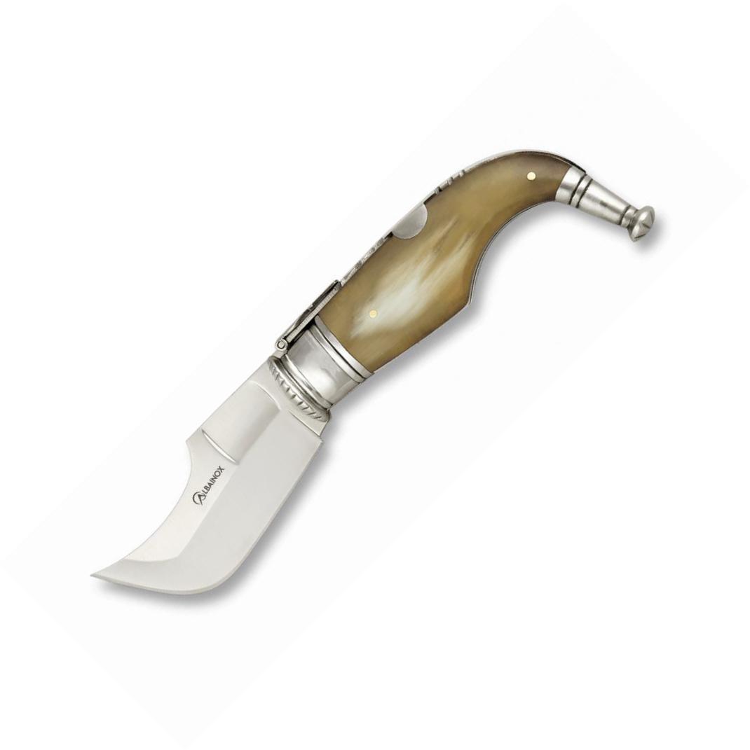 Albainox CAPAORA Nº00 Klappmesser mit Stierhorngriff, Aluminiumzw...
