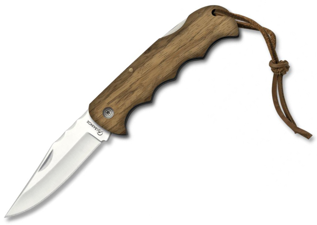 Albainox pocket knife designed in Spain with zebra wood handle an...