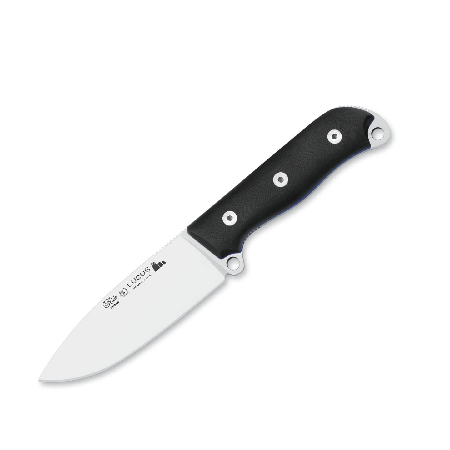 Nieto Lucus knife with black G10 handle and 11.5 cm blade