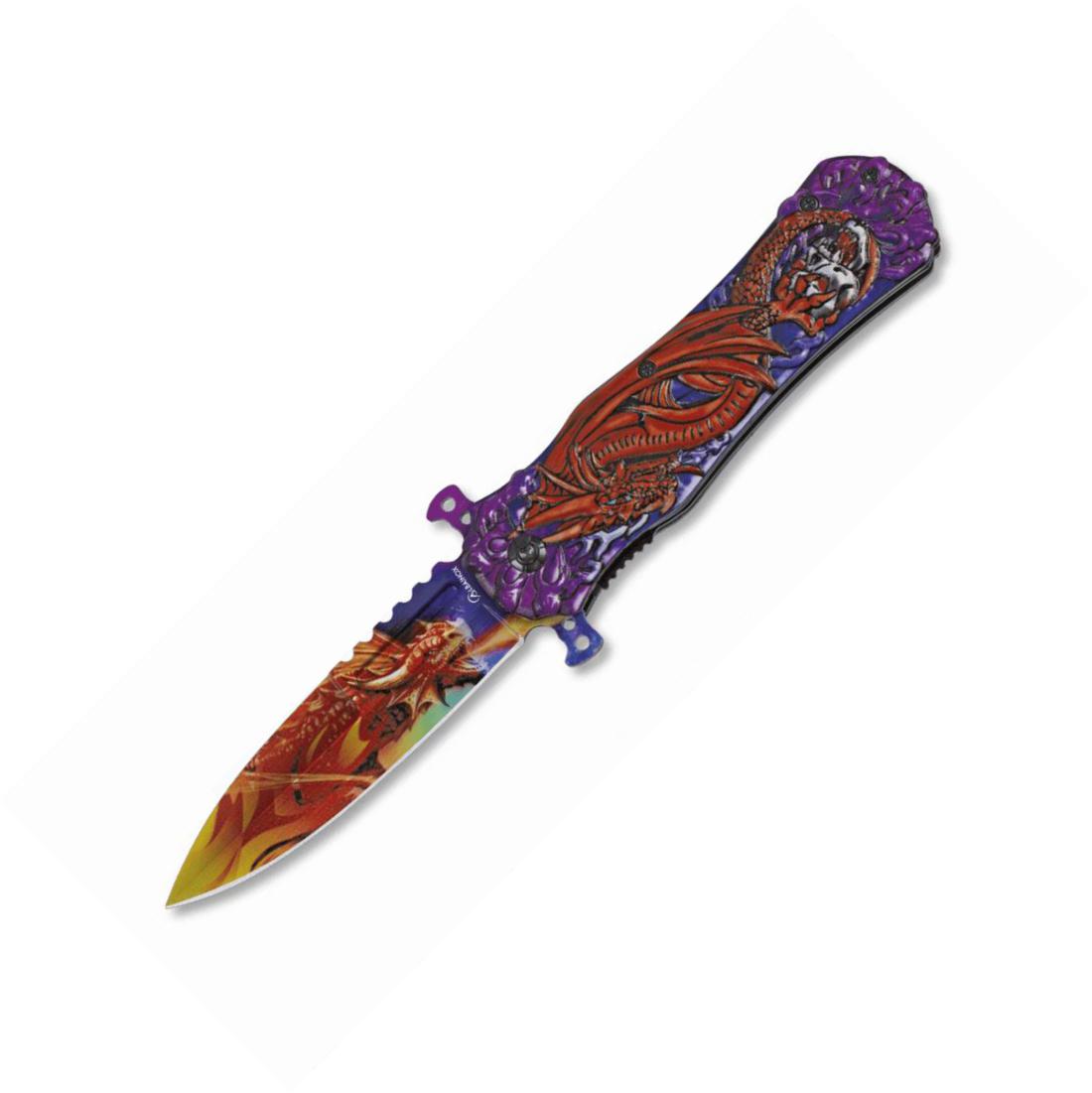 Coltello tascabile assistito Albainox con manico in alluminio con...