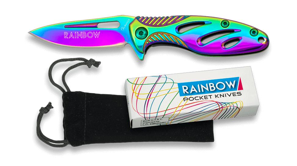 Coltello tascabile Rainbow progettato in Spagna con lama da 5 cm