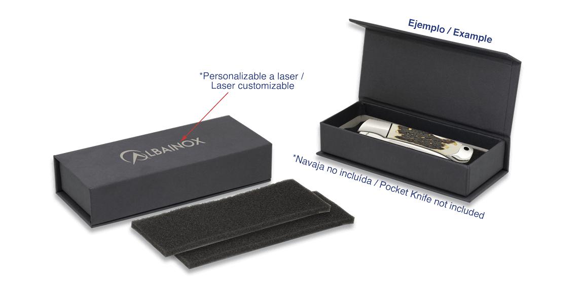 Albainox magnetisierte schwarze Box, Abmessungen 14,5 x 4 x 3 cm