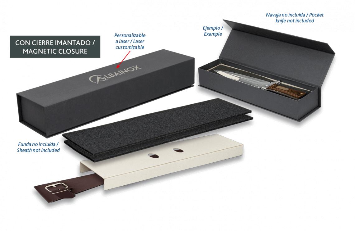 Schwarze Box mit Magnetverschluss (Innenmaße: 30x9x7cm)