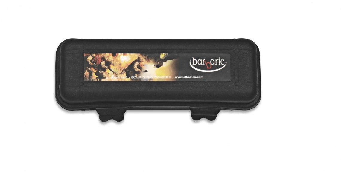 Kleine schwarze ABS-Box mit den Maßen 14 x 5 x 4 cm