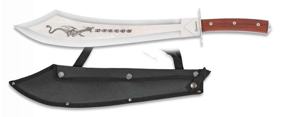 Einteilige Machete mit Holzgriff und 40 cm Klinge Albainox Dragon