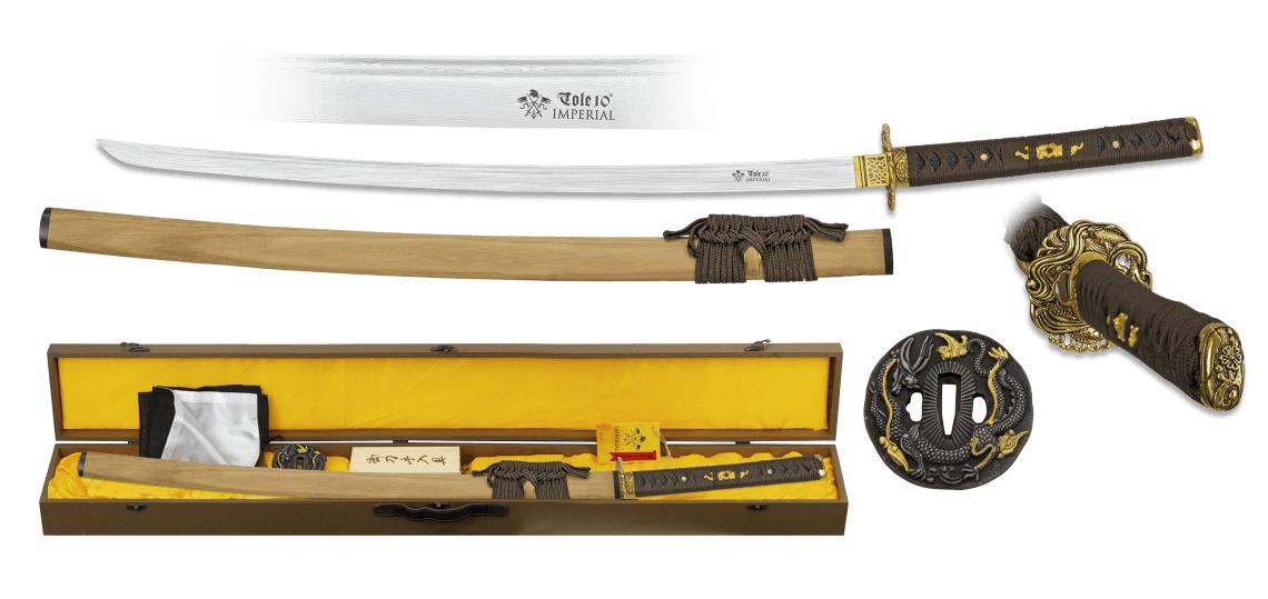 Katana aus Damaststahl TOLE10 IMPERIAL mit 72 cm langer Klinge