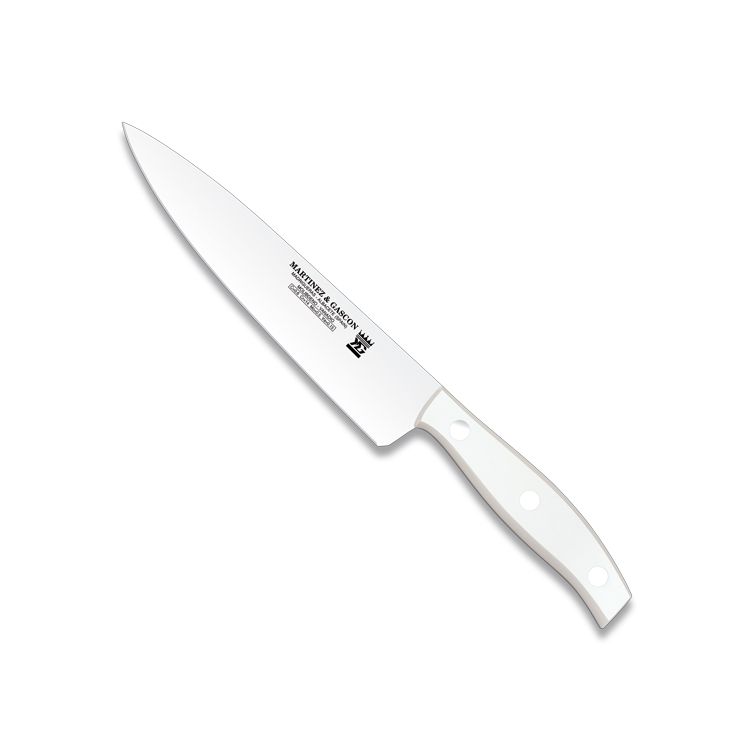 Schälmesser mit 10 cm Klinge und weissem POM-Griff Martinez y Gas...