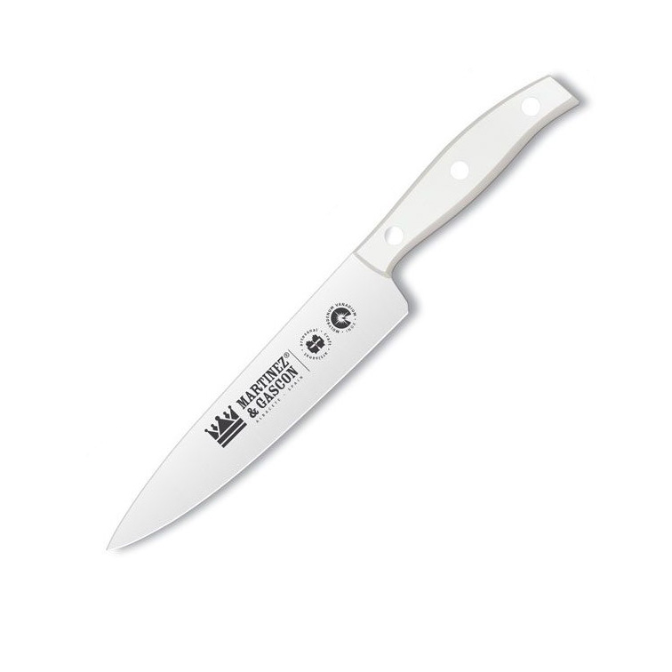 Kochmesser mit 15 cm Klinge und weißem POM-Griff von Martinez y G...
