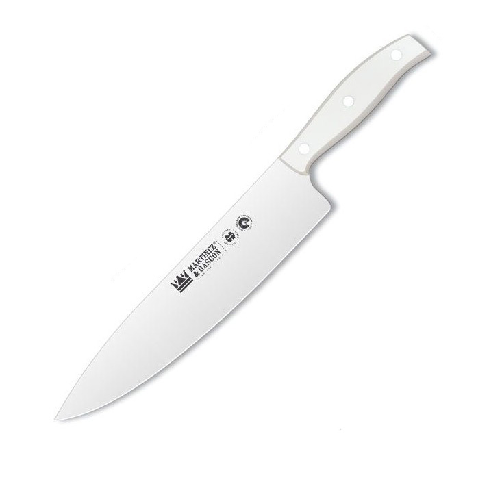 Kochmesser mit 25 cm Klinge und weißem POM-Griff von Martinez y G...