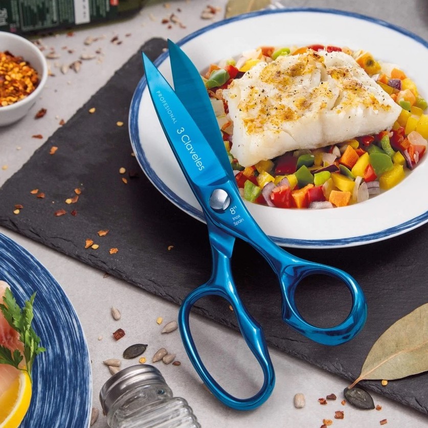 Ciseaux de cuisine Ocean 8" en acier inoxydable avec revêtement en nitrure de titane