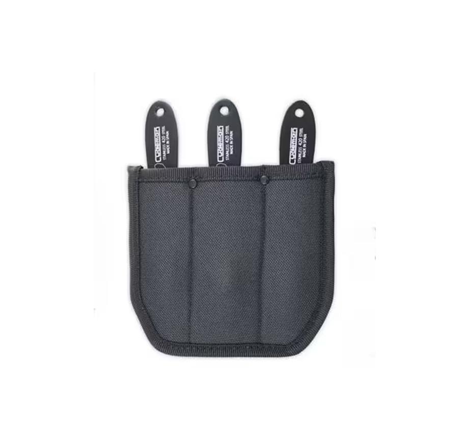 Set de 3 couteaux de lancer noirs Cudeman. 15cm