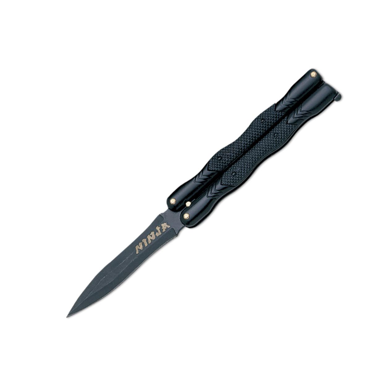 Canivete borboleta Cudeman. Punho em ABS preto. 8,5 cm. Zamac pre...