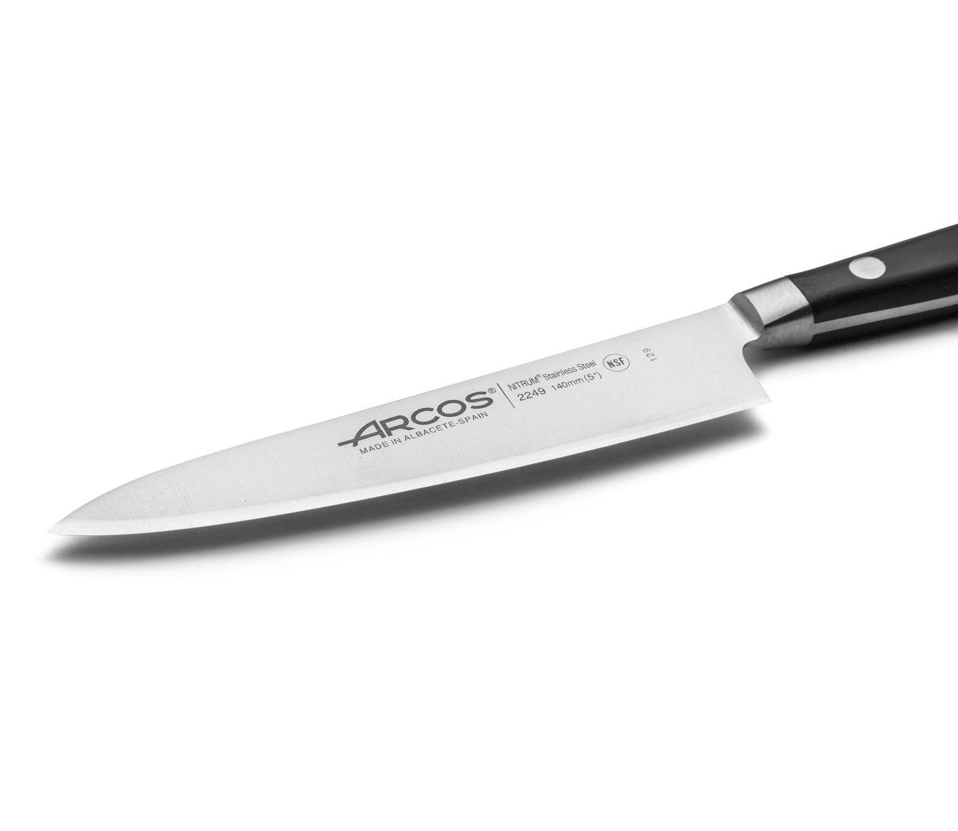 Cuchillo cocinero de 14 cm con mango de polipropileno negro Arcos Opera