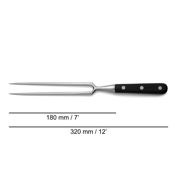 Tranchiergabel der Arcos Opera-Serie mit schwarzem Polyoxymethylen-Griff