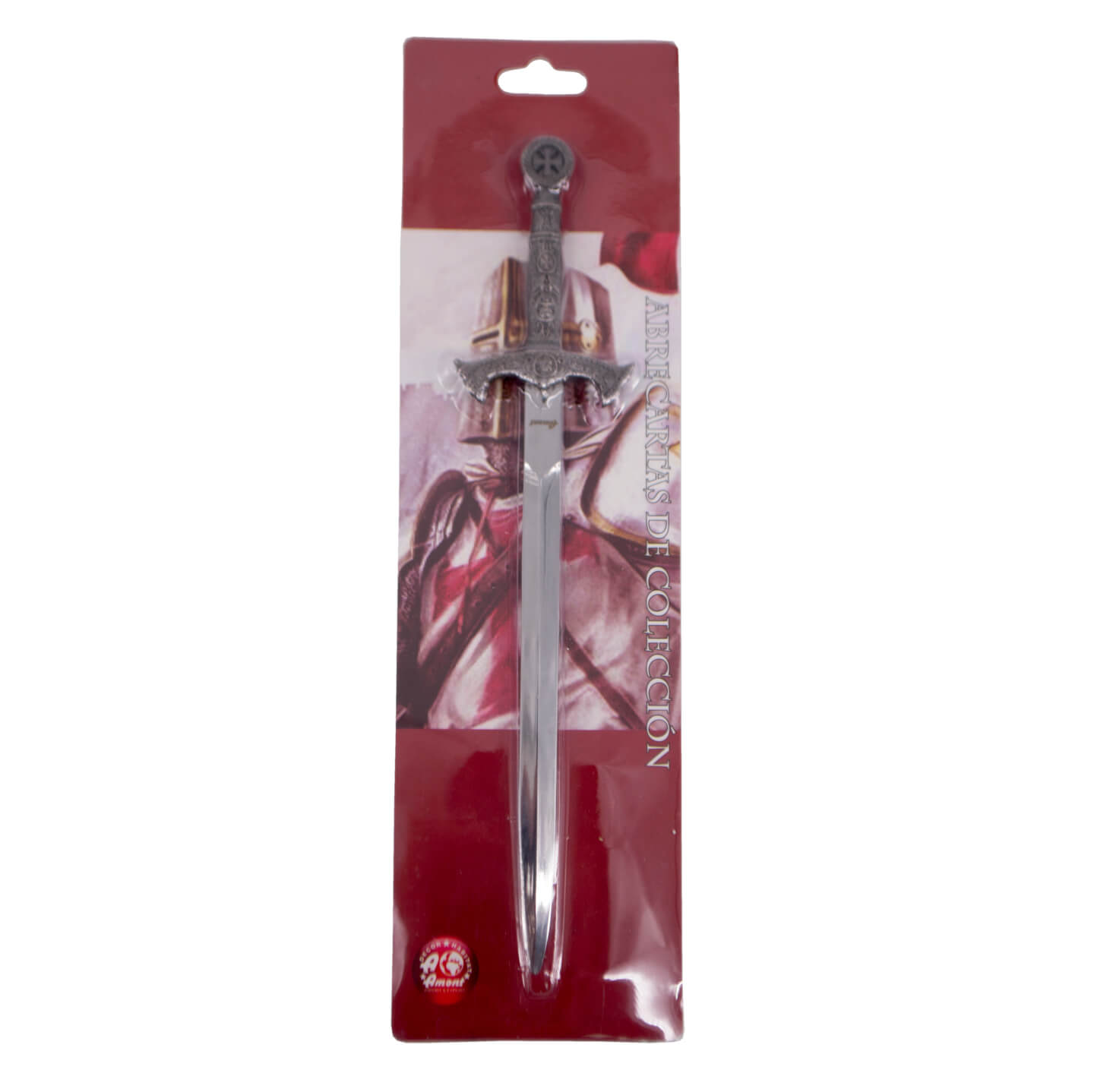 Ouvre-lettre réplique épée templière décorée nickel