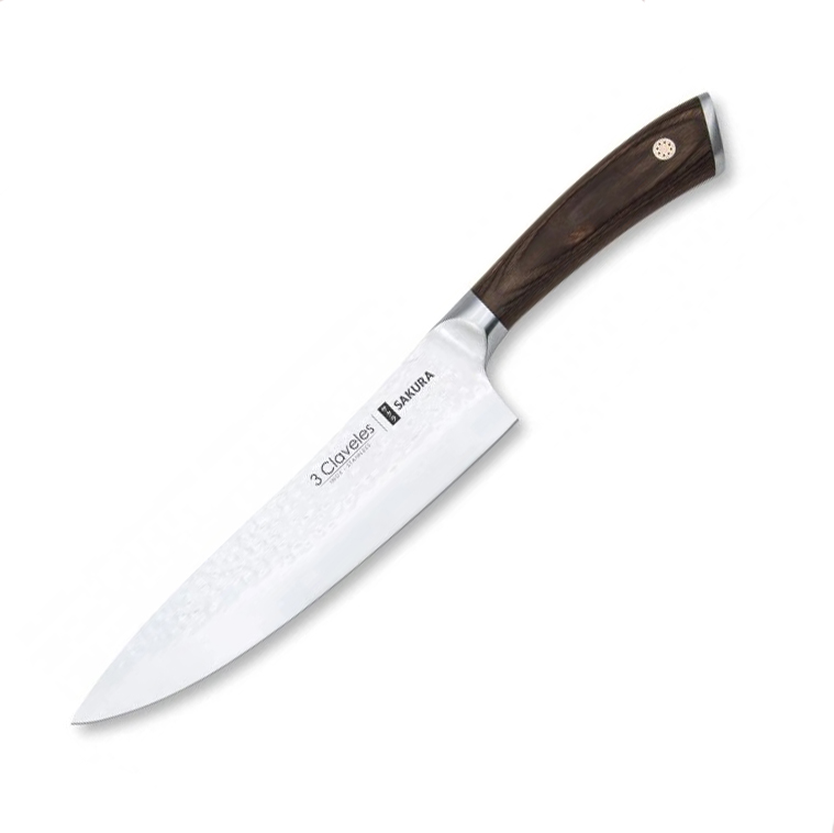 3 Claveles Sakura Küchenmesser mit Pakkaholzgriff und 20 cm Kling...