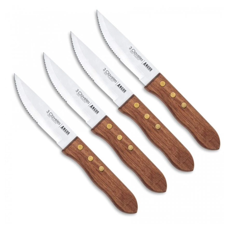 Steakmesser mit 12 cm langer gemischter Klinge und Griff aus Esch...