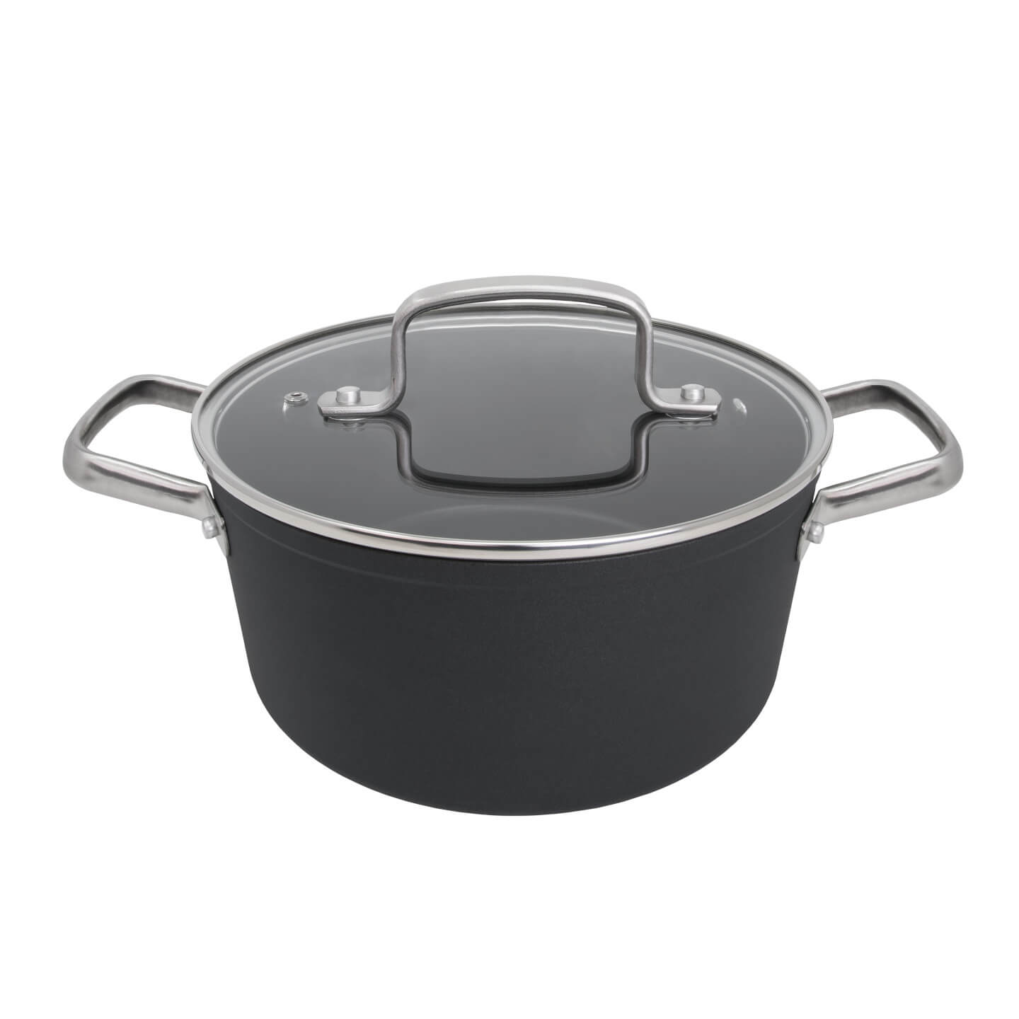 Samoa Antihaft-Kochtopf 16 cm schwarz mit Deckel