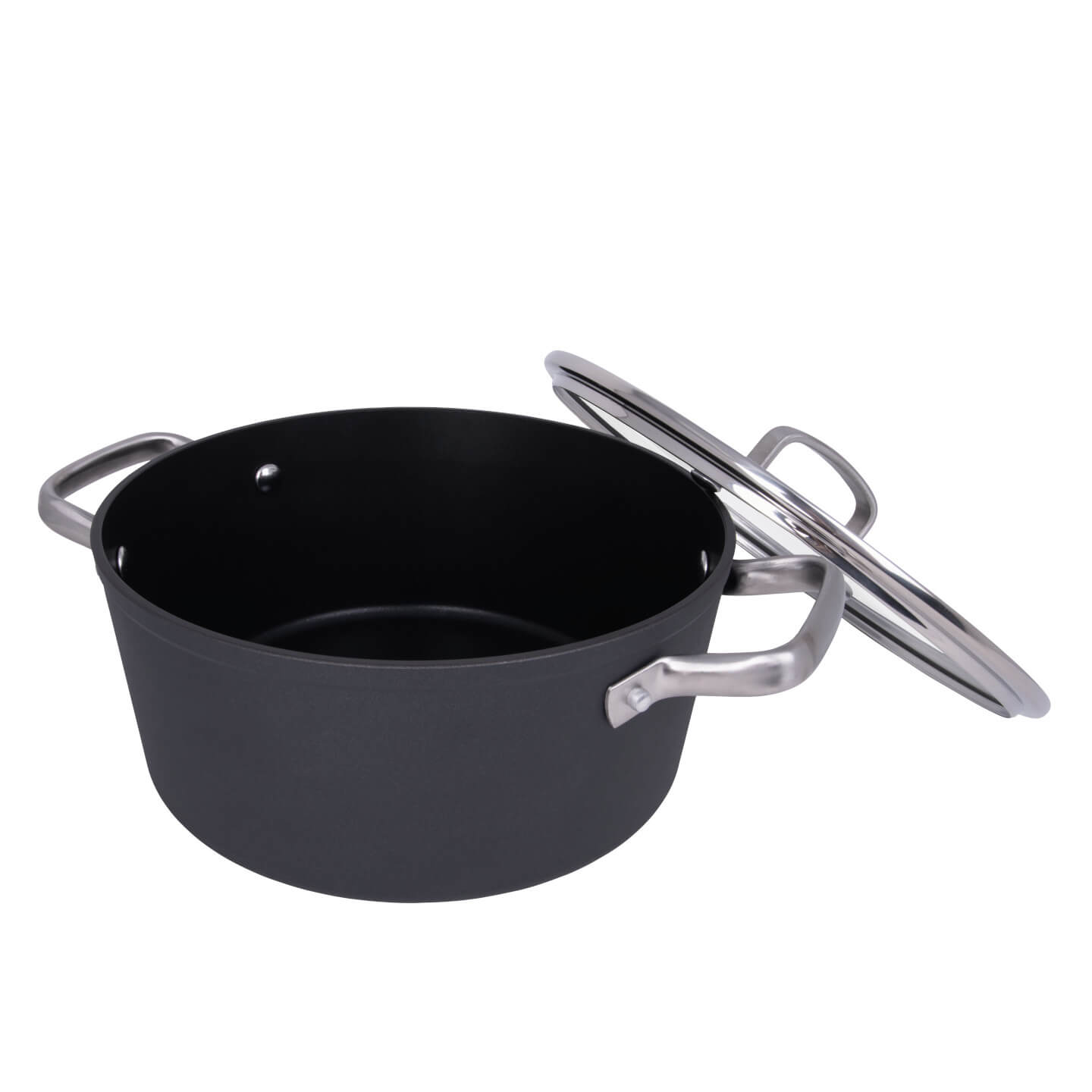 Samoa Antihaft-Kochtopf 24 cm schwarz mit Deckel