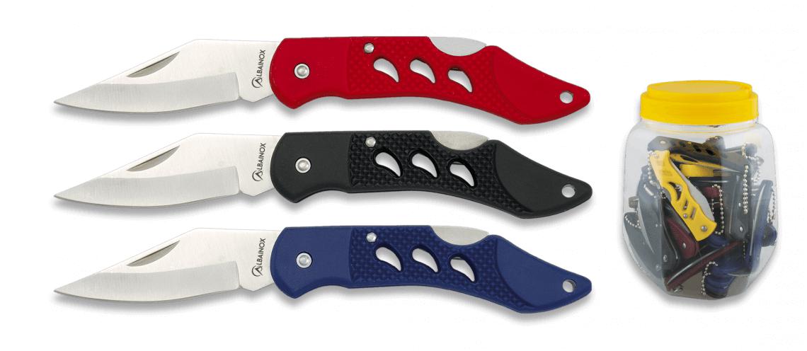 Jarra com 24 canivetes Albainox com lâmina de 6,8 cm