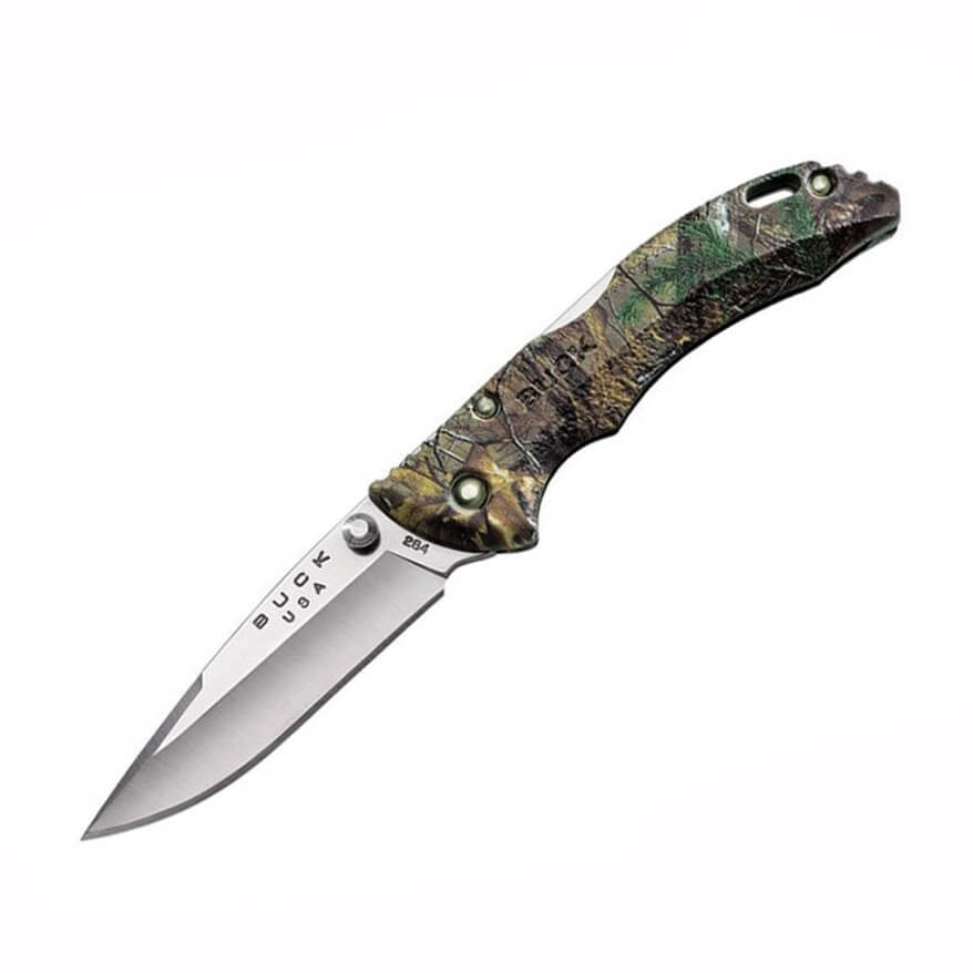 Coltello tascabile Buck Bantam con manico in nylon mimetico GRN e...