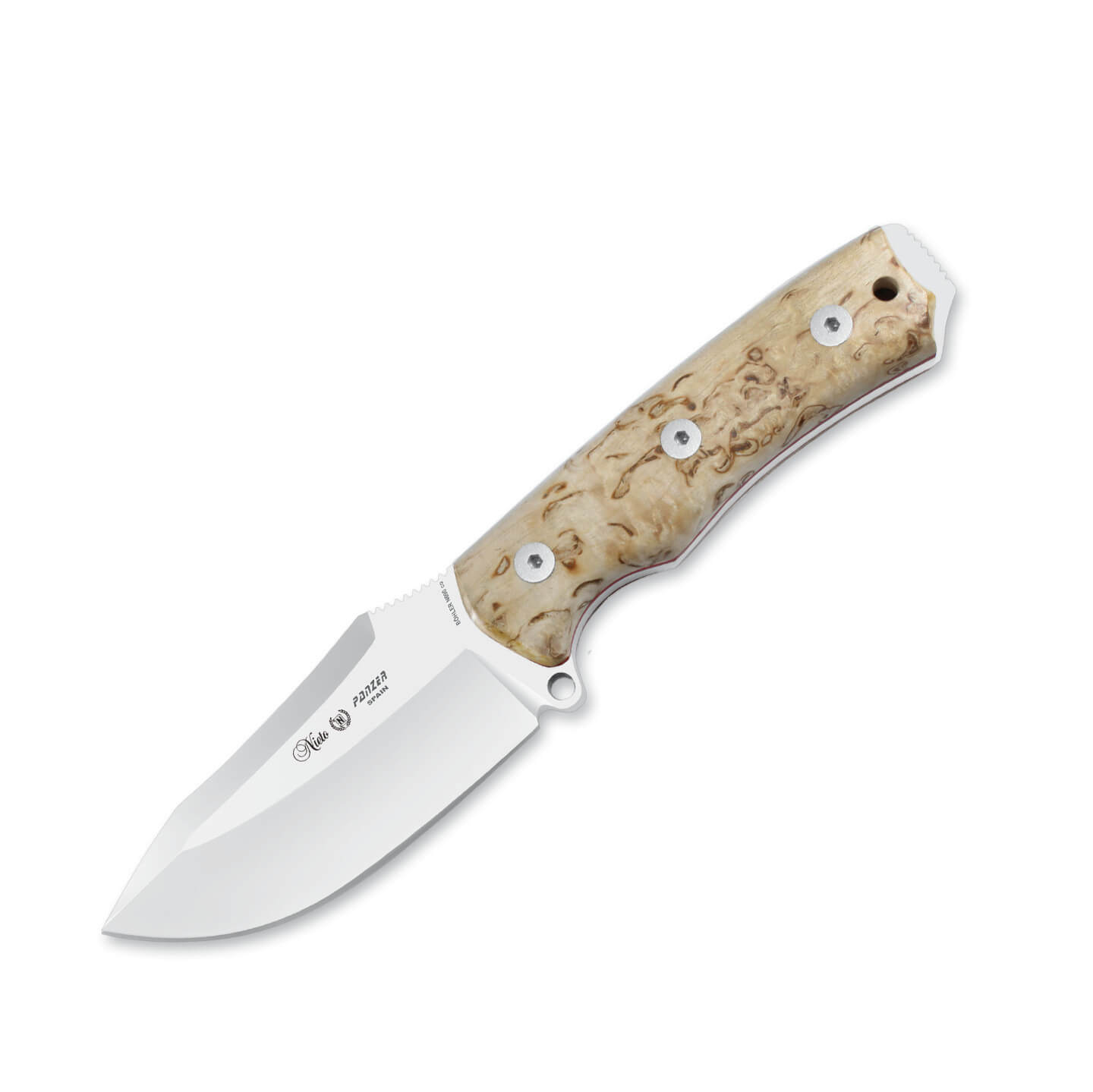 Couteau Nieto Panzer Bushcraft avec manche en bois de bouleau et ...