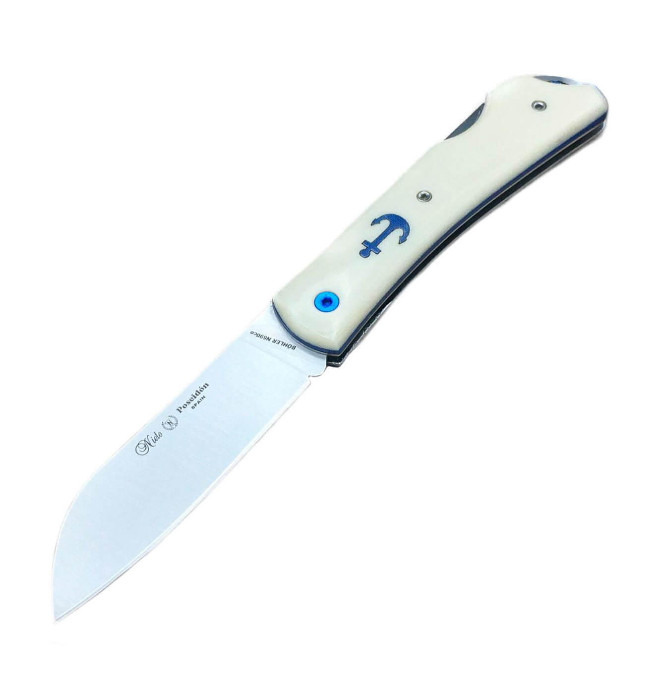 Couteau de marin Nieto Poseidon avec écailles de micarta blanc