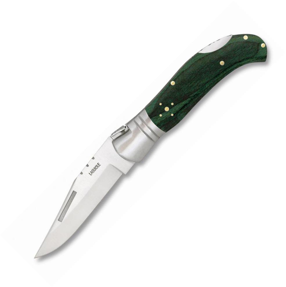 Albainox LAGUIOLE-CAZA Taschenmesser mit grünem Ausdauergriff, Ba...