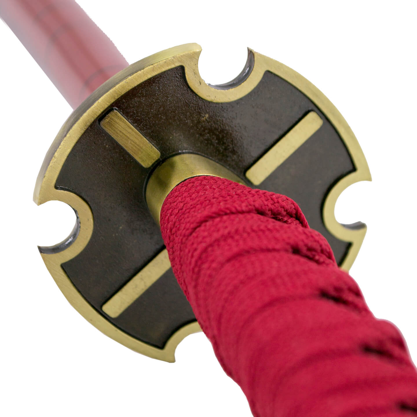 Zorros Katana Sandai Kitetsu aus One Piece mit weinrotem Griff und Scheide