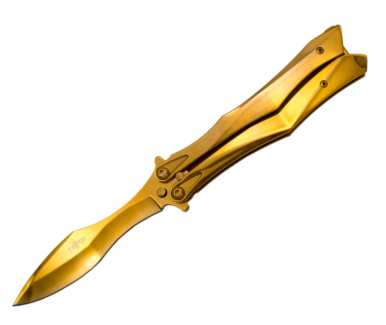 Navaja mariposa dorada con hoja de 10,5 cm