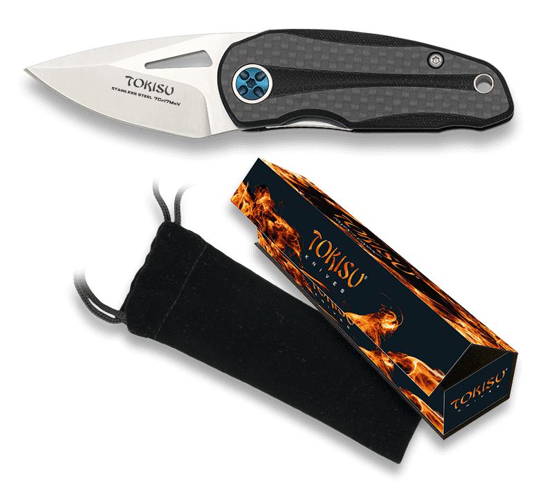 TOKISU Tactical Knife, 5,00 cm lange Klinge und Griff aus G10-Koh...