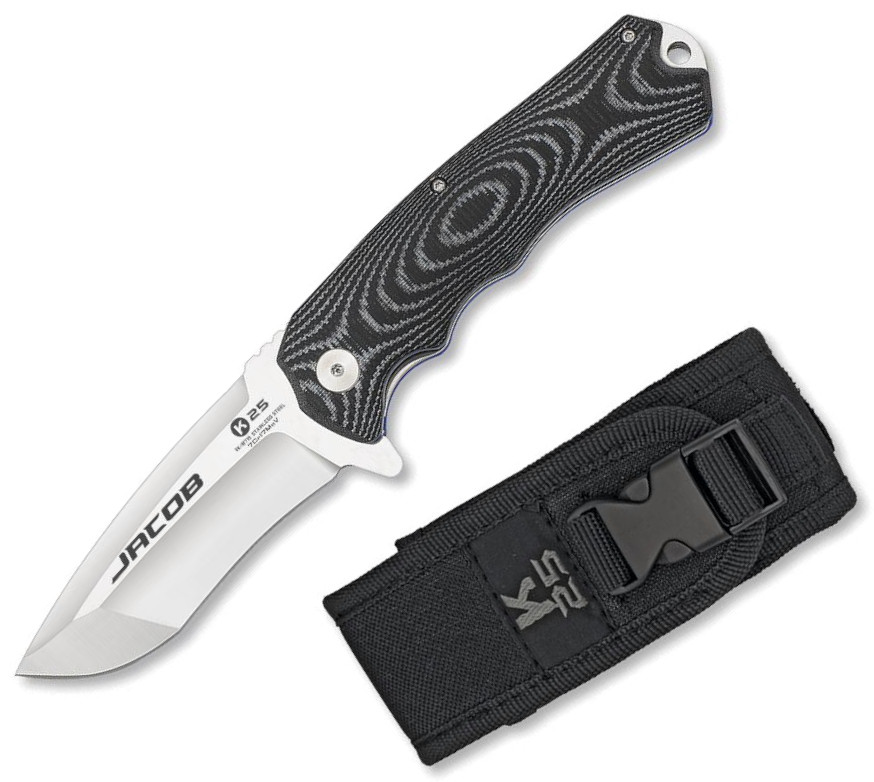 Faca JACOB K25, com lâmina de 8,80 cm e cabo G10 (CNC)