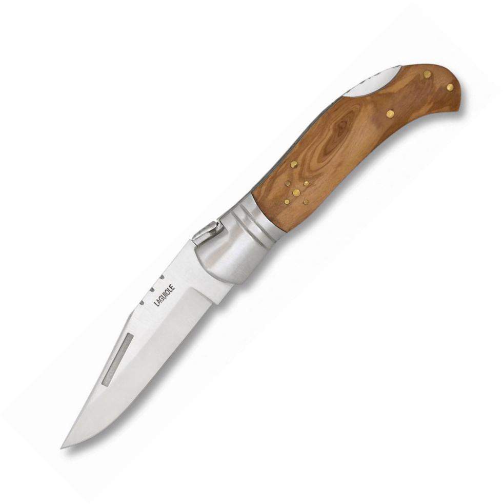 Laguiole Albainox Jagdtaschenmesser mit Olivenholzgriff, Rückenve...