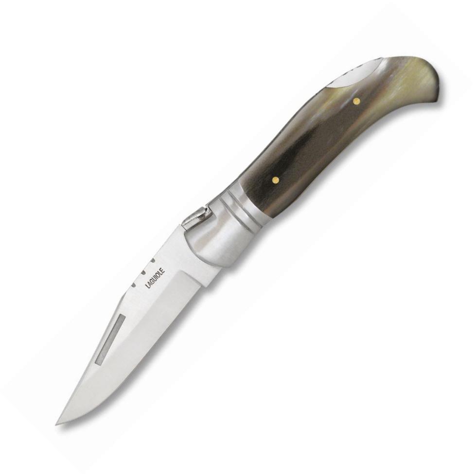 Albainox LAGUIOLE-CAZA Taschenmesser mit Stierhorngriff und 9,5 c...