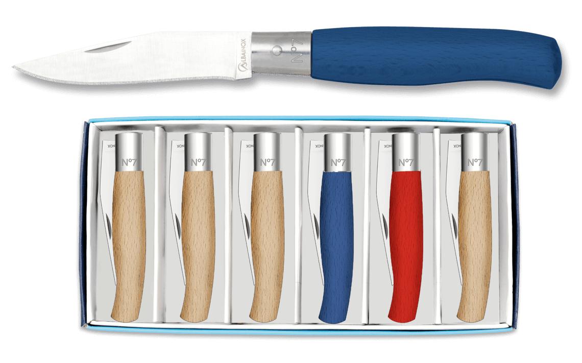 Set di sei coltelli tascabili Albainox in colori assortiti con su...