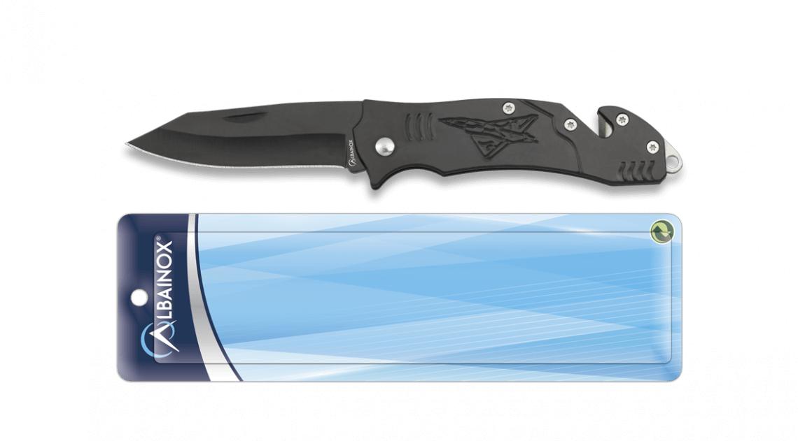 Coltello tascabile Albainox presentato in blister, lama in acciai...