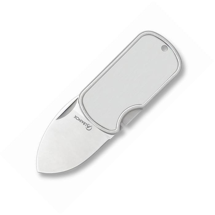 Coltello Albainox Dog Tag, con clip e lama da 4 cm