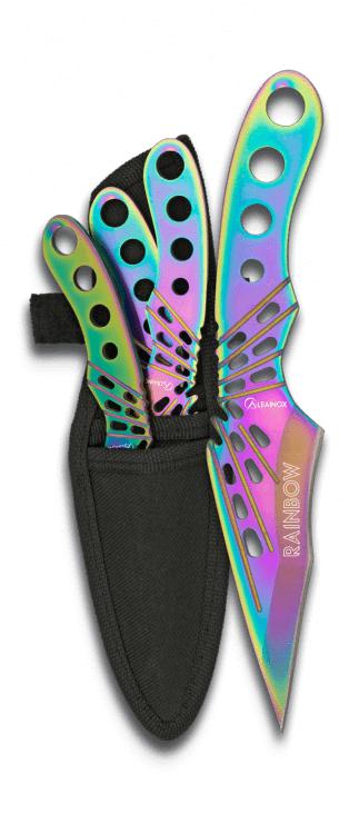 Ensemble de 3 couteaux de lancer arc-en-ciel, longueur totale de ...