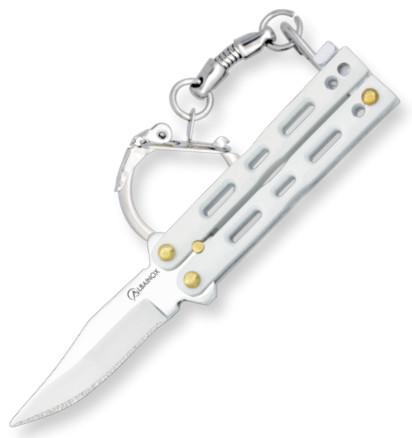 Navaja abanico llavero Albainox blanco con hoja de 4 cm