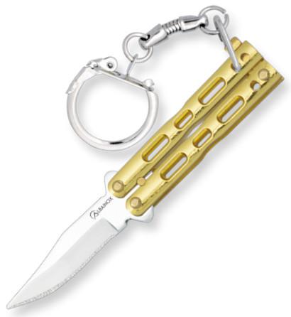 Faca de leque dourada Albainox. lâmina de 4 cm