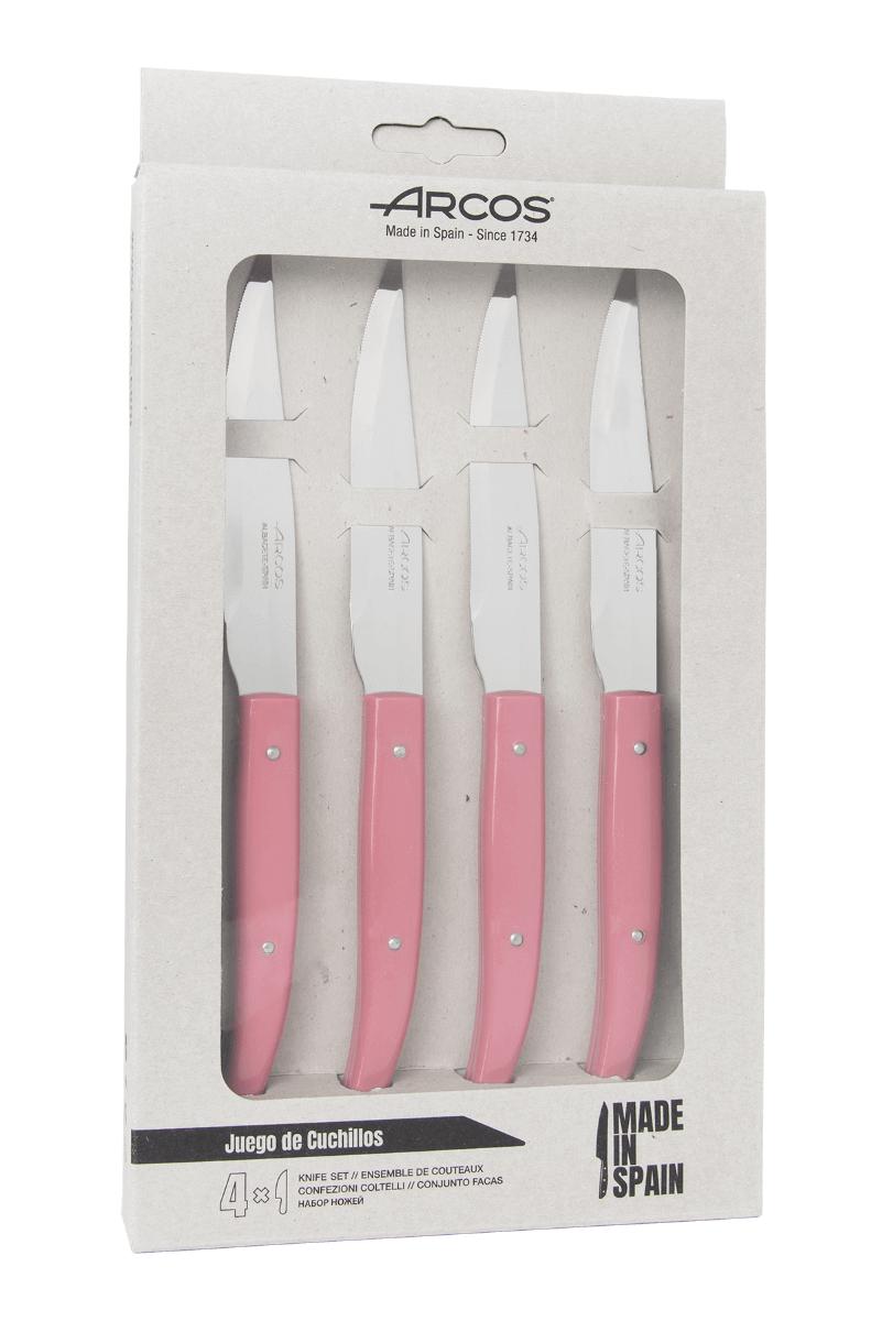Satz von 4 Tafelmessern The Origin 1734 mit rosa Griffen