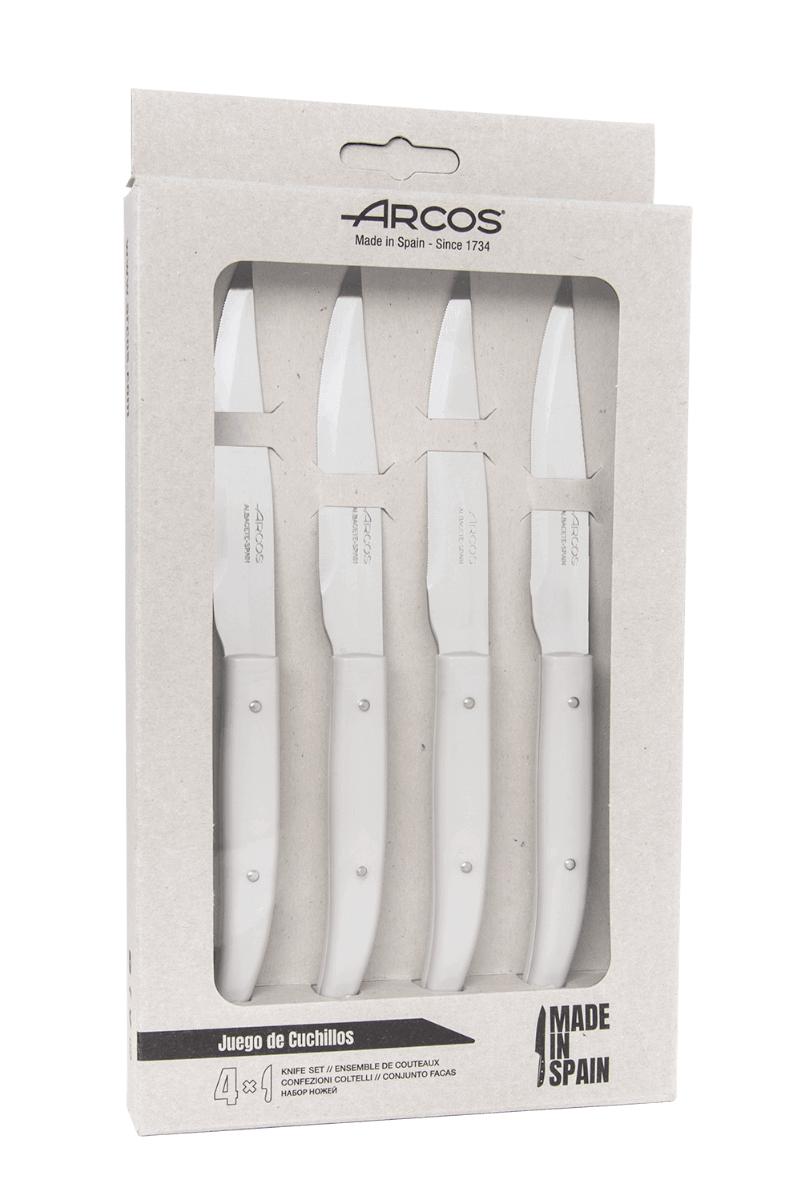Satz von 4 Tafelmessern The Origin 1734 mit weißen Griffen
