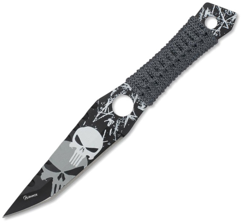 Ensemble de trois couteaux de lancer de crâne Albainox