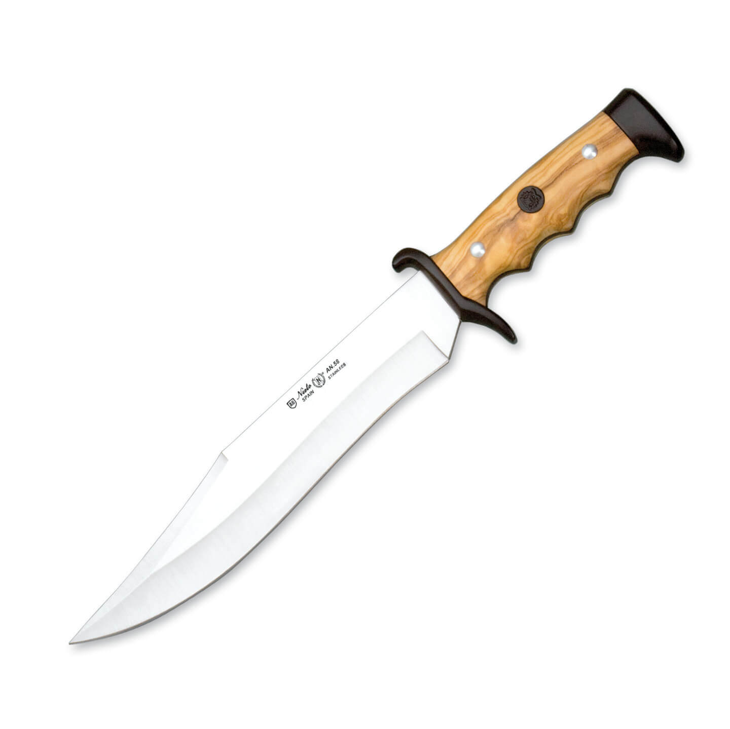 Bowie Cetreria Jagdmesser mit Olivenholzgriff und 23 cm langer Kl...