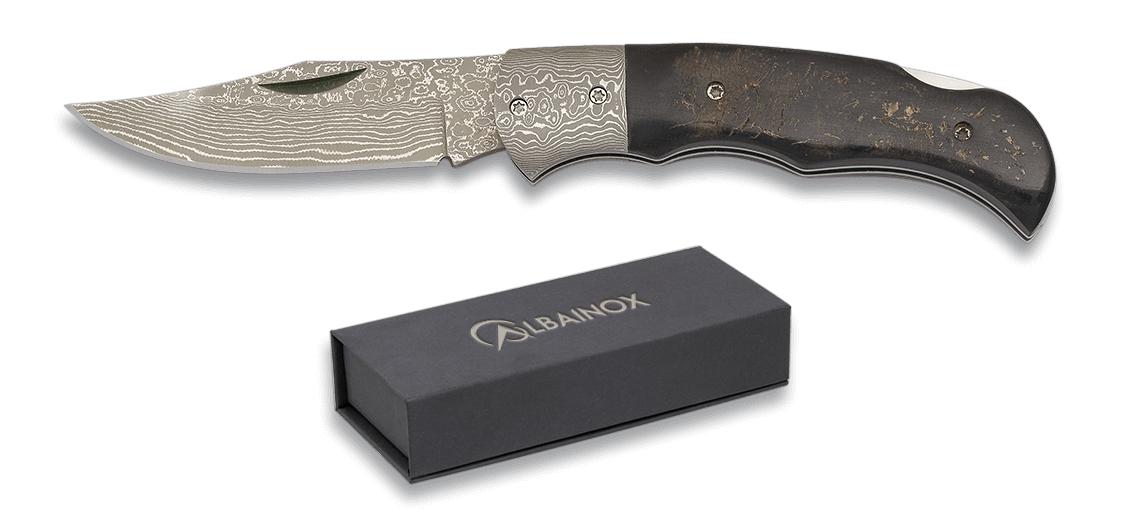 Canivete de bolso Damasco da Albainox com cabo em chifre de boi, ...